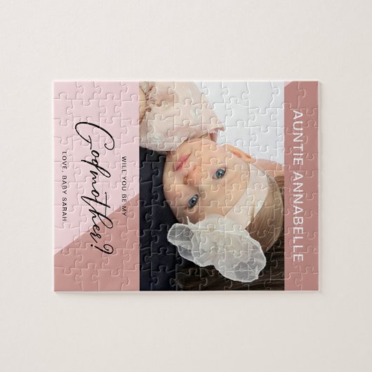 Modern Roos Gold Godmoeder-voorstel Legpuzzel (Horizontaal)