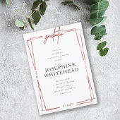 Modern Roos Gold Graduation Party Kaart