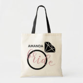 Modern Roos Gold Handgeschreven Bride Script Tote Bag (Voorkant)