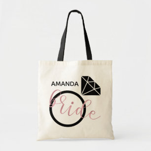 Modern Roos Gold Handgeschreven Bride Script Tote Bag