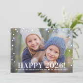 Modern Roos Gold Happy New Year 2024 Foto Feestdagenkaart (Staand voorkant)