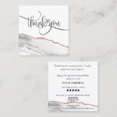 Modern roos Gold Heart Bedankt voor uw bestelling Vierkante Visitekaartje (Voorkant / Achterkant)