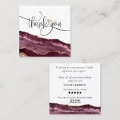 Modern roos Gold Heart Bedankt voor uw bestelling Vierkante Visitekaartje (Voorkant / Achterkant)