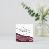 Modern roos Gold Heart Bedankt voor uw bestelling Vierkante Visitekaartje (Staand voorkant)