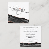 Modern roos Gold Heart Bedankt voor uw bestelling Vierkante Visitekaartje (Voorkant / Achterkant)