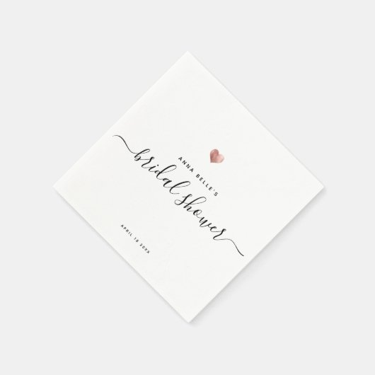 Modern Roos Gold Heart Chic Script Vrijgezellenfee Servet (Hoek)