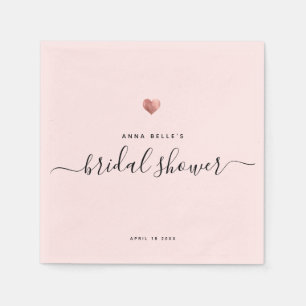 Modern Roos Gold Heart Chic Script Vrijgezellenfee Servet