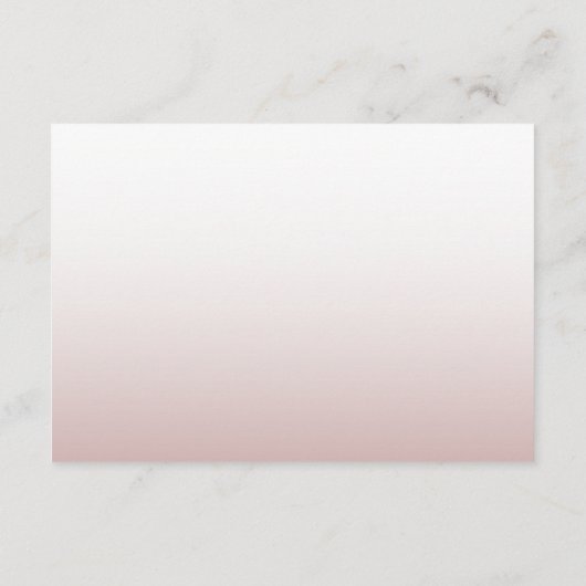 Modern Roos Gold Honeymoon Wish Bruiloft Informatiekaartje (Achterkant)