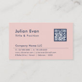 Modern Roos Gold House Icon Navy Blue Real Estate Visitekaartje (Achterkant)