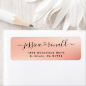 Modern Roos Gold Kalligrafie Retouradres Labels (Insitu)