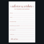 Modern Roos Gold LGBTQ Weddenschap en wens<br><div class="desc">Deze eenvoudige, roos gouden en witte, moderne, minimale, handgeschreven script LGBTQ Advice & Wishes lakens zijn perfect voor je vrijgezellenfeest, repetitief diner of bruiloft voor gasten om het gelukkige paar in te vullen. Mensen zullen graag de herinneringen krijgen - ze maken het zo makkelijk om liefhebbende woorden van advies en...</div>