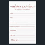 Modern Roos Gold LGBTQ Weddenschap en wens<br><div class="desc">Deze eenvoudige, roos gouden en witte, moderne, minimale, handgeschreven script LGBTQ Advice & Wishes lakens zijn perfect voor je vrijgezellenfeest, repetitief diner of bruiloft voor gasten om het gelukkige paar in te vullen. Mensen zullen graag de herinneringen krijgen - ze maken het zo makkelijk om liefhebbende woorden van advies en...</div>