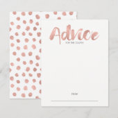 Modern Roos Gold Love Wedding Advice Kaart (Voorkant / Achterkant)