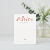 Modern Roos Gold Love Wedding Advice Kaart (Staand voorkant)