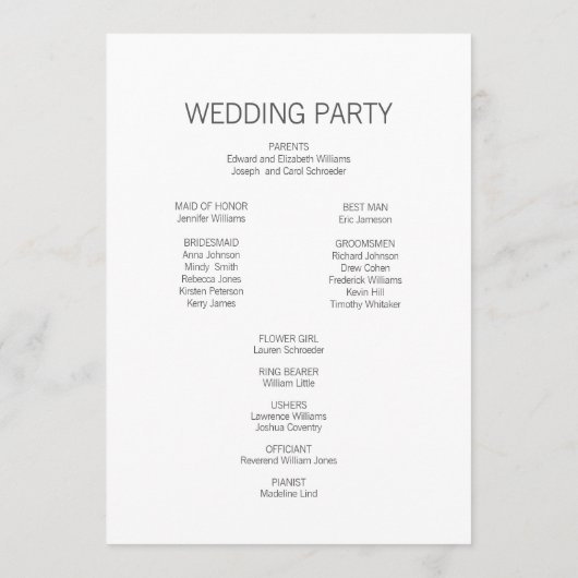 Modern Roos Gold Love Wedding Programme Programmakaart (Achterkant)