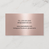 Modern Roos Gold Luxury Makeup Artist & Hair Salon Visitekaartje (Achterkant)