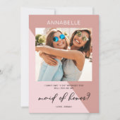 Modern Roos Gold Maid of Honor Voorstel Kaart (Voorkant)