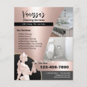 Modern Roos Gold Maid Schoonmaak Service Flyer (Voorkant)
