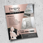 Modern Roos Gold Maid Schoonmaak Service Flyer<br><div class="desc">Professional House Cleaning Maid Service Flyers.</div>