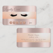 Modern Roos Gold Makeup, Faux Lashes Loyalty Card (Voorkant / Achterkant)