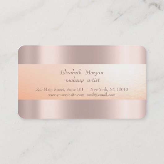 Modern Roos Gold Makeup, Faux Lashes Loyalty Card (Achterkant)