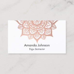 Modern Roos Gold Mandala Yoga Instructor Visitekaartje