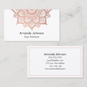 Modern Roos Gold Mandala Yoga Instructor Visitekaartje (Voorkant / Achterkant)