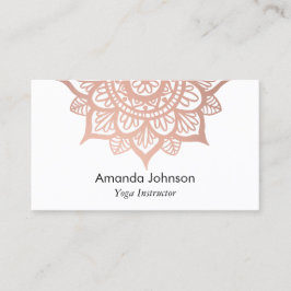 Modern Roos Gold Mandala Yoga Instructor Visitekaartje