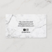 Modern Roos Gold Marble Geometric Beauty Salon Visitekaartje (Achterkant)