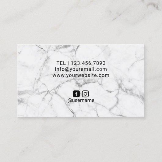 Modern Roos Gold Marble Makeup Artist Hair Salon Visitekaartje (Achterkant)