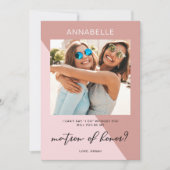 Modern Roos Gold Matron of Honor Voorstel Kaart (Voorkant)