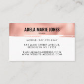 Modern Roos Gold Metallic Sparkle Chic Square Naam Visitekaartje (Achterkant)