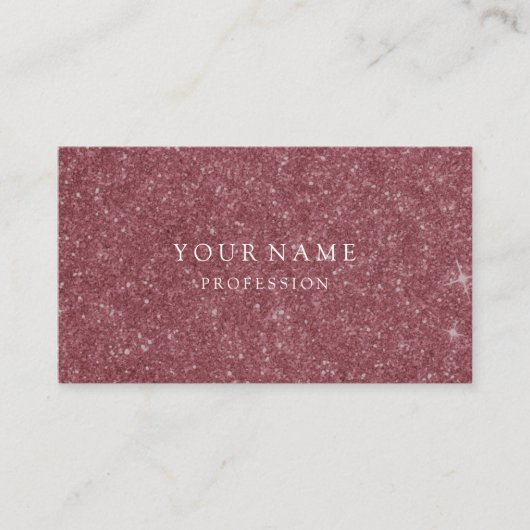 Modern Roos Gold Minimal Silk Metallic White Visitekaartje (Voorkant)