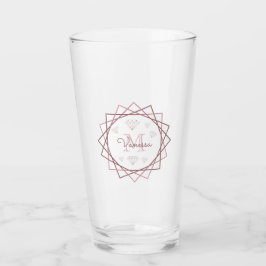 Modern Roos Gold Monogram Geometric v2 Glas