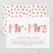 Modern Roos Gold Mr. en Mrs. Wedding Invitation Kaart (Voorkant / Achterkant)