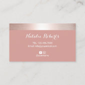 Modern Roos Gold Nail Poolse Splash Makeup Artist Visitekaartje (Achterkant)