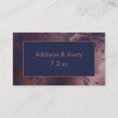 Modern Roos Gold & Navy gemarmerd Dank u Informatiekaartje (Achterkant)