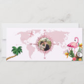 Modern Roos Gold Passport Save the Date Invitation Kaart (Achterkant)