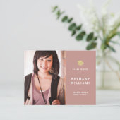 Modern Roos & Gold Photo Afstuderen Briefkaart (Staand voorkant)