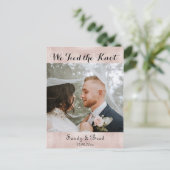 Modern Roos Gold Photo Wedding aangekondigd Briefkaart (Staand voorkant)