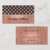 Modern Roos Gold Polka Dot Visitekaartje (Voorkant / Achterkant)