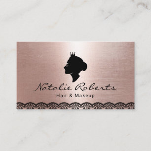 Modern Roos Gold Queen Logo Beauty Salon Spa Visitekaartje