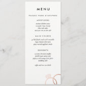 Modern Roos Gold Rings Aangepaste bruiloft Menu (Voorkant)