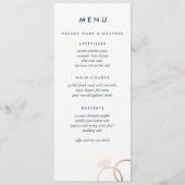 Modern Roos Gold Rings Aangepaste bruiloft Menu (Voorkant)
