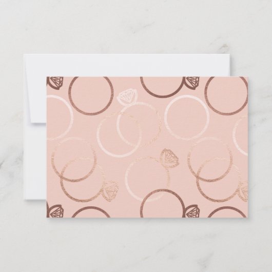 Modern Roos Gold Rings Bruiloft Online RSVP-kaart RSVP Kaartje (Achterkant)