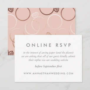 Modern Roos Gold Rings Bruiloft Online RSVP-kaart RSVP Kaartje