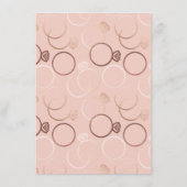 Modern Roos Gold Rings Bruiloft Receptie Kaart (Achterkant)