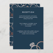 Modern Roos Gold Rings Bruiloft Receptie Kaart (Voorkant / Achterkant)