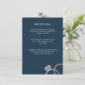 Modern Roos Gold Rings Bruiloft Receptie Kaart (Staand voorkant)