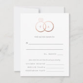 Modern Roos Gold Rings Bruiloft RSVP Reageer Kaart (Voorkant)
